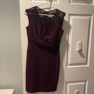 Calvin Klein Deep Purple Lace Mini Dress
